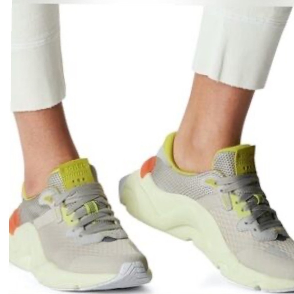 Sorel KINETIC RNEGD LACE Dark Stone Bolt Sneakers Women's Shoes Sz 7.5